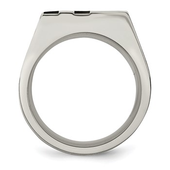 Chisel Stainless Steel Brushed Black IP-plated with CZ Signet Ring — alternate view