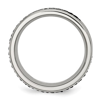 Chisel Stainless Steel Polished Grooved with Genuine Stingray Textured 8mm Band — alternate view