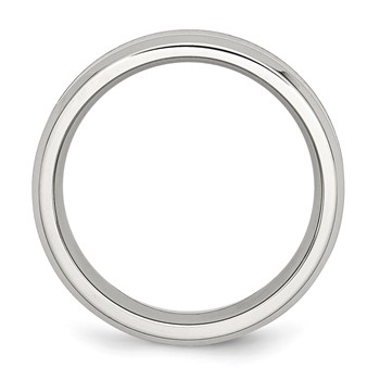 Chisel Stainless Steel Polished Red/Orange Koa Wood Enameled 8mm Band — alternate view