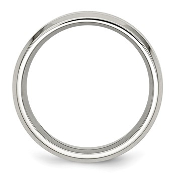 Chisel Stainless Steel Polished with Black Koa Wood Inlay Enameled 8mm Band — alternate view