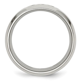 Chisel Stainless Steel Polished Camouflage 1/10 Carat Diamond 8mm Band — alternate view