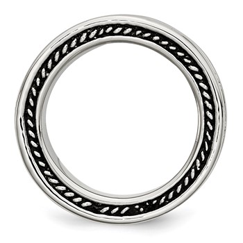 Chisel Stainless Steel Polished and Antiqued 9mm Band — alternate view