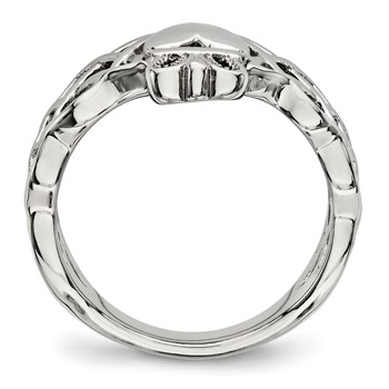 Chisel Stainless Steel Polished Claddagh Ring — alternate view