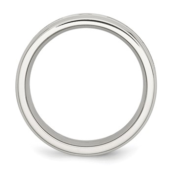 Chisel Stainless Steel Polished with CZ Printed Green Camo Under Rubber 8mm Band — alternate view