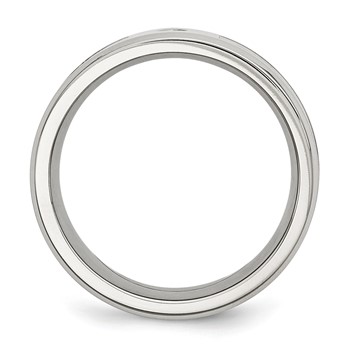 Chisel Stainless Steel Polished with CZ Printed Brown Camo Under Rubber 8mm Band — alternate view