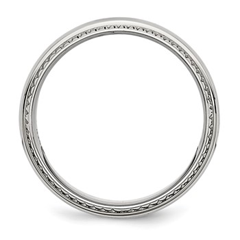 Chisel Stainless Steel Polished 8mm Textured Edged Band — alternate view