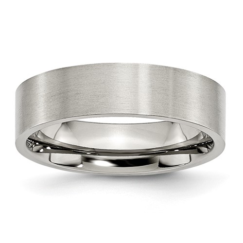 Stainless Steel Brushed 6mm Flat Band