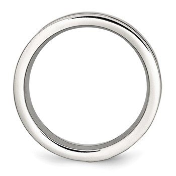 Chisel Stainless Steel Brushed and Polished Brown IP-plated .02 Carat Diamond 8mm Band — alternate view