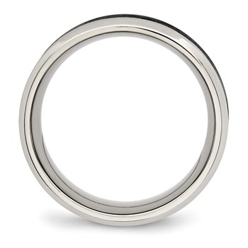 Chisel Stainless Steel Polished with Black and Green Carbon Fiber Inlay 8mm Band — alternate view