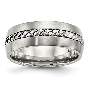 Chisel Stainless Steel Brushed and Polished Braided 8mm Band