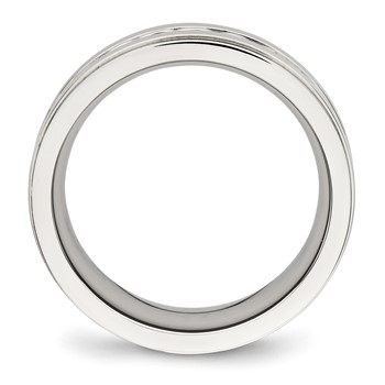 Chisel Stainless Steel Brushed and Polished Twisted 7mm Band — alternate view