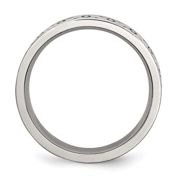 Chisel Stainless Steel Brushed with Engraved Trinity Symbol 6mm Band — alternate view