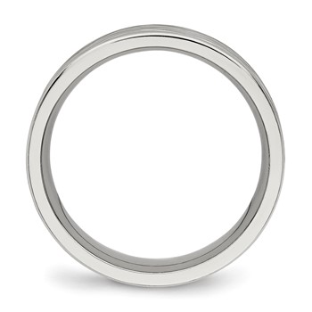 Stainless Steel Brushed and Polished Diamond-cut 6.5mm Band — alternate view