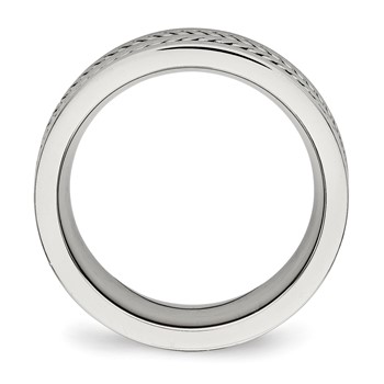 Chisel Stainless Steel Brushed and Polished Twisted 7mm Band — alternate view