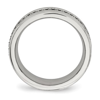 Chisel Stainless Steel Brushed and Polished Black CZ 6.5mm Band — alternate view