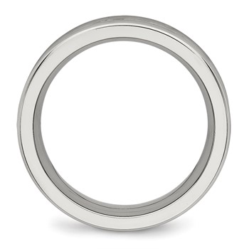 Chisel Stainless Steel Polished with CZ 7mm Band — alternate view