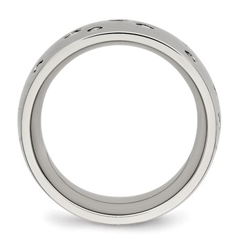 Chisel Stainless Steel Polished CZ 12mm Band — alternate view