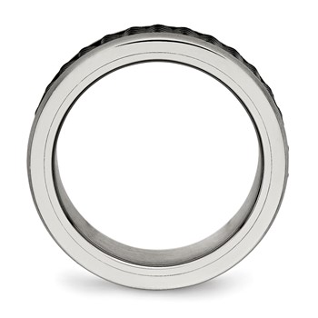 Stainless Steel Polished/Textured w/Brushed Edges Black IP-plated Band — alternate view