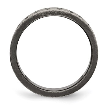 Stainless Steel Antiqued Brushed and Textured 7.75mm Flat Band — alternate view