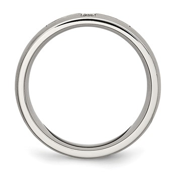 Chisel Stainless Steel Brushed with CZ Cross 7.75mm Band — alternate view