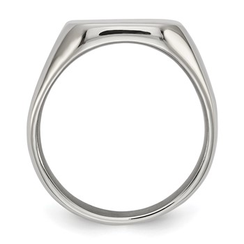 Chisel Stainless Steel Polished Signet Ring — alternate view