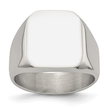 Chisel Stainless Steel Polished Signet Ring