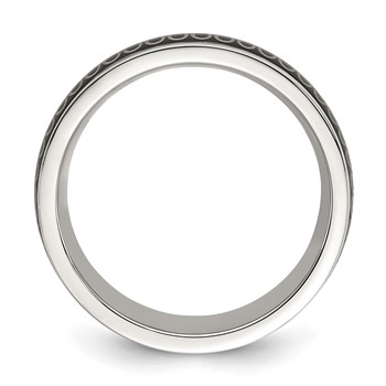 Chisel Stainless Steel Polished Black IP-plated Swirl Pattern 8mm Band — alternate view