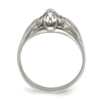 Chisel Stainless Steel Antiqued and Polished Lion Head Ring — alternate view