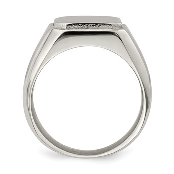 Chisel Stainless Steel Polished Signet Ring — alternate view