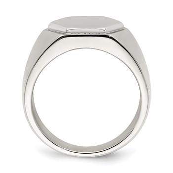 Chisel Stainless Steel Polished Signet Ring — alternate view