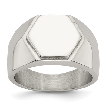 Chisel Stainless Steel Polished Signet Ring