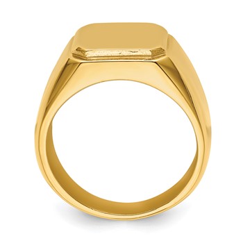 Chisel Stainless Steel Polished Yellow IP-plated Signet Ring — alternate view