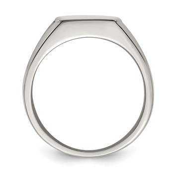 Chisel Stainless Steel Polished with Black Enamel Signet Ring — alternate view