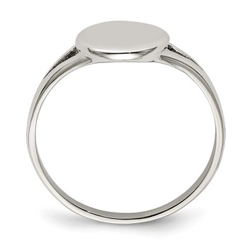 Chisel Stainless Steel Polished Oval Disc Ring — alternate view
