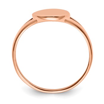 Chisel Stainless Steel Polished Rose IP-plated Oval Disc Ring — alternate view