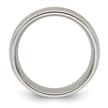 Chisel Stainless Steel Polished with Antler Inlay 8mm Band — alternate view