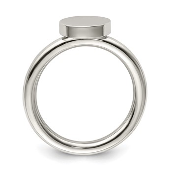 Chisel Stainless Steel Polished Circle Ring — alternate view