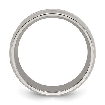 Chisel Stainless Steel Polished Glitter Paper Inlay Center 8mm Band — alternate view