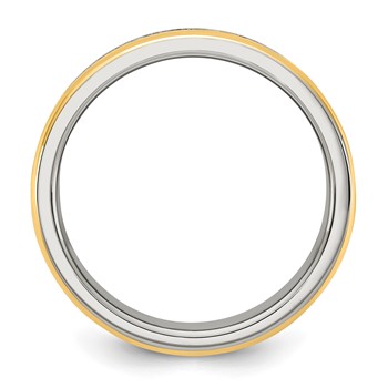 Chisel Stainless Steel Brushed and Polished Yellow IP-plated Lord's Prayer 8mm Band — alternate view