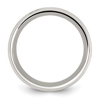 Chisel Stainless Steel Polsihed with Gray Carbon Fiber Inlay and CZ 8mm Band — alternate view