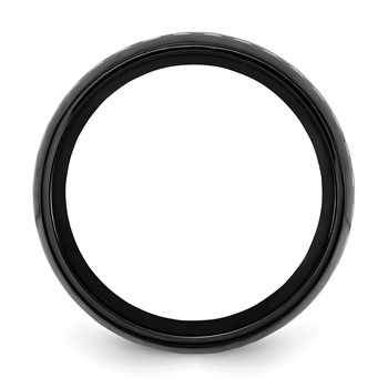 Chisel Stainless Steel Polished Black IP-plated with Carbon Fiber Inlay 8mm Band — alternate view