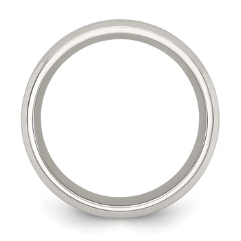 Chisel Stainless Steel Polished with Yellow IP-plated Inlay Design 8mm Band — alternate view