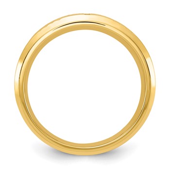 Chisel Stainless Steel Brushed and Polished Yellow IP-plated Diamond-cut Cross 8mm Tapered Band — alternate view