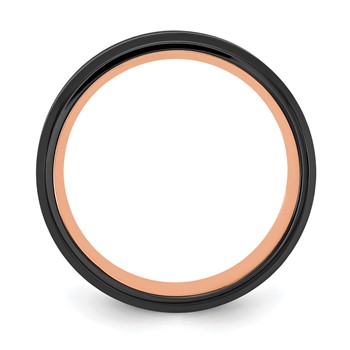 Chisel Stainless Steel Brushed and Polished Black and Rose IP-plated 8mm Band — alternate view