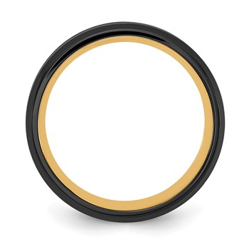 Chisel Stainless Steel Brushed and Polished Black and Yellow IP-plated 8mm Band — alternate view