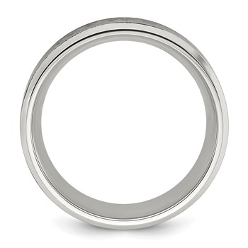 Chisel Stainless Steel Brushed Center with Laser Design Mountains 8mm Band — alternate view