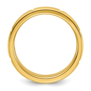 Chisel Stainless Steel Brushed and Polished Yellow IP-plated Grooved 6mm Band — alternate view