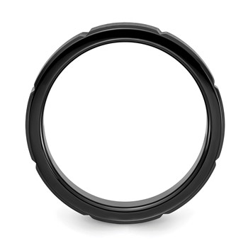 Chisel Stainless Steel Brushed and Polished Black IP-plated Grooved 6mm Band — alternate view