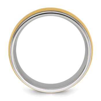 Chisel Stainless Steel Polished with Brushed Yellow IP-plated Center 8mm Band — alternate view