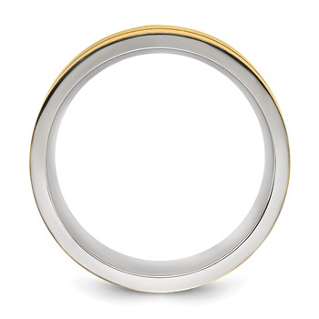 Chisel Stainless Steel Brushed and Polished Yellow IP-plated Grooved 8mm Band — alternate view